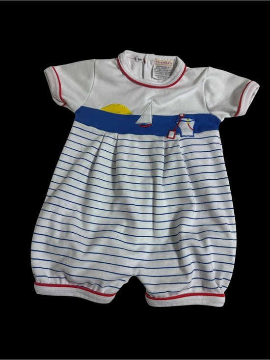 Friemanit Other - Vintage Striped Nautical Baby One-Piece Romper - White/Blue